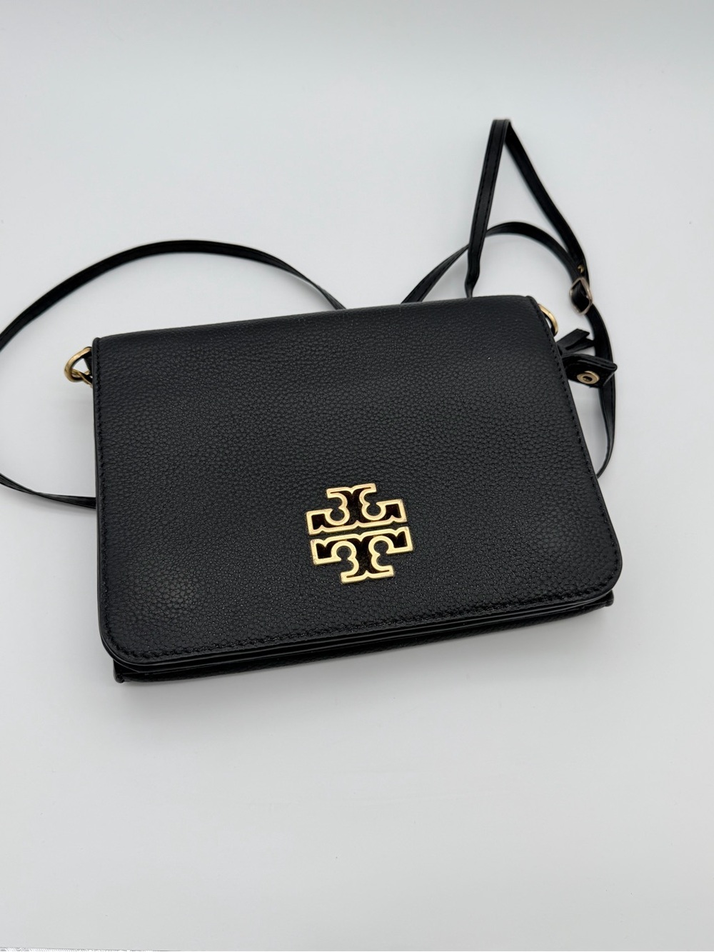 Tory Burch Black Crossbody with Gold Logo Accent